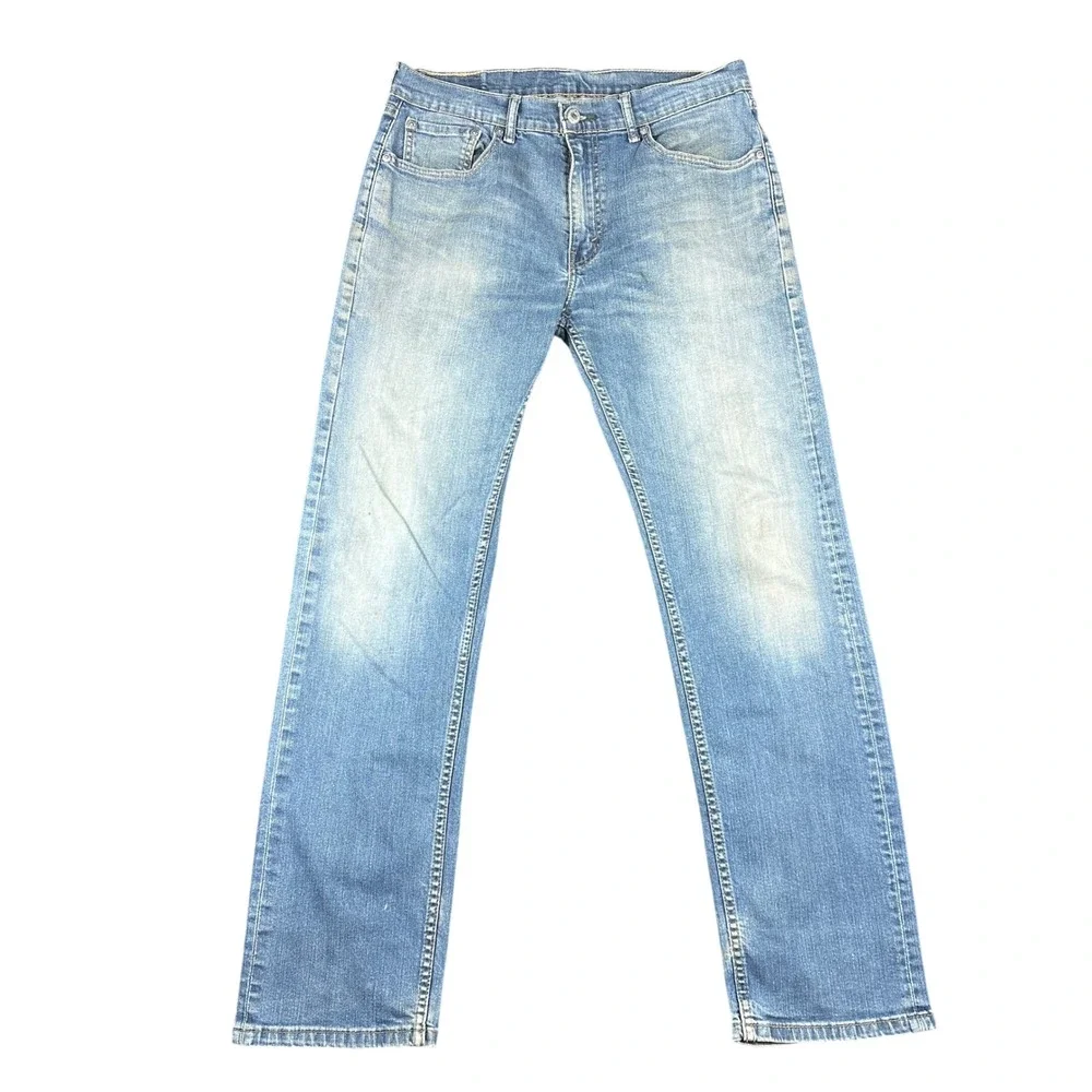 Levis 505 Regular Fit Jeans Mens 33x32 Medium Wash Blue Straight Leg Denim
